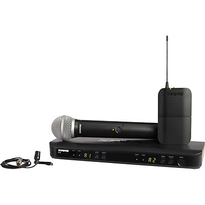Shure BLX1288 Combo System with CVL Lavalier Microphone and PG58 Handheld Microphone