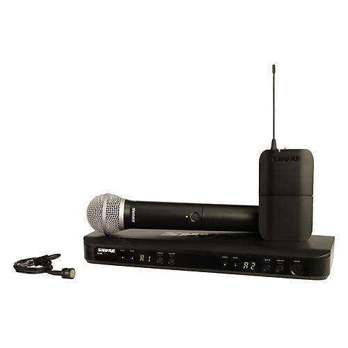 BLX1288/PG85 Dual Wireless System with Unidirectional Lavalier and One PG58 Handheld Mic