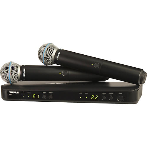 Shure BLX288/B58 Wireless Dual Vocal System With Two BETA 58A Handheld Transmitters Condition 1 - Mint Band H10