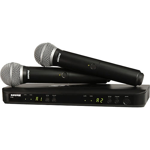 Shure BLX288/PG58 Dual-Channel Wireless System With Two PG58 Handheld Transmitters Band H11
