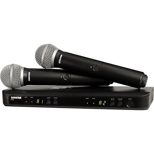 Shure BLX288/PG58 Dual-Channel Wireless System With Two PG58 Handheld Transmitters Condition 2 - Blemished Band H9 197881199098