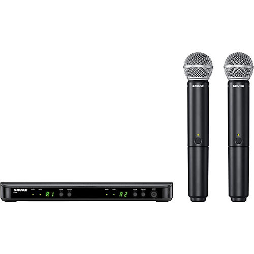 Shure BLX288/SM58 Wireless Dual Vocal System With Two SM58 Handheld Transmitters Band H10