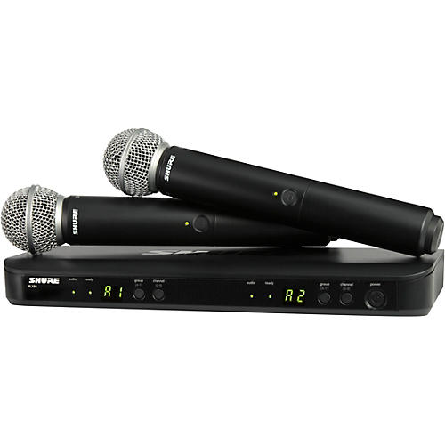 Shure BLX288/SM58 Wireless Dual Vocal System With Two SM58 Handheld Transmitters Condition 1 - Mint Band H11