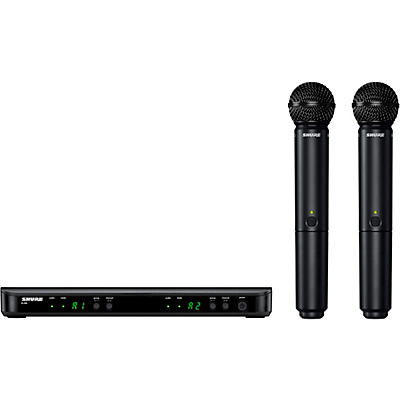 Shure BLX288/SM58BK Limited-Edition Black Wireless Dual Vocal System With Two SM58 Handheld Transmitters