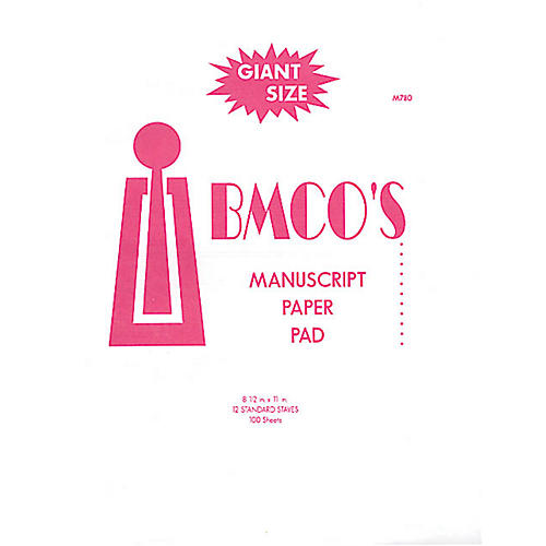 BMCO 12-Stave Manuscript Pad Music Sales America Series Softcover