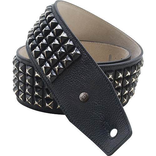 BMF Leather Guitar Strap with Distressed Black Studs