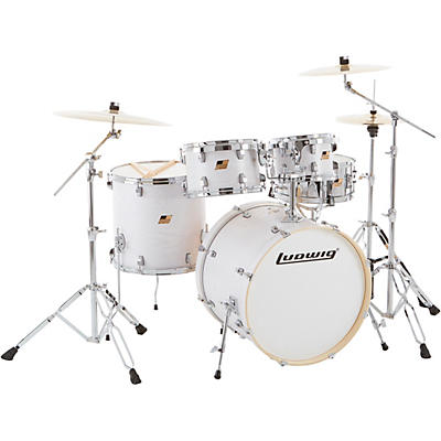 Ludwig BackBeat Elite 5-Piece Complete Drum Set With 22" Bass Drum, Hardware and Cymbals