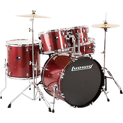 Ludwig BackBeat Complete 5-Piece Drum Set With Hardware and Cymbals