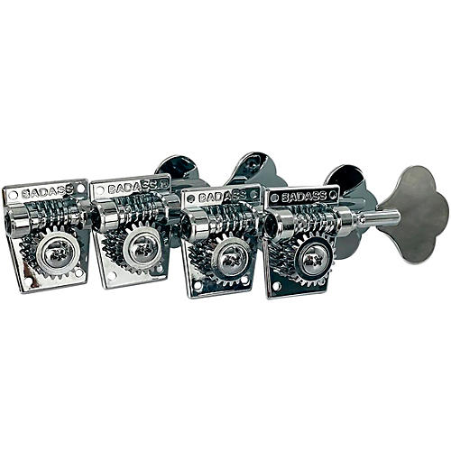 Leo Quan Badass OGT Open Gear Small Post 4-In-Line Bass Tuning Machines Condition 1 - Mint Chrome