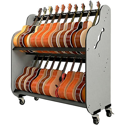 A&S Crafted Products Band Room Double-Stack Acoustic Guitar and Case Storage Rack