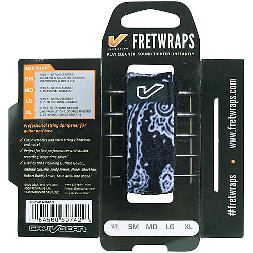 Gruv Gear Bandana FretWraps - Black Black Small