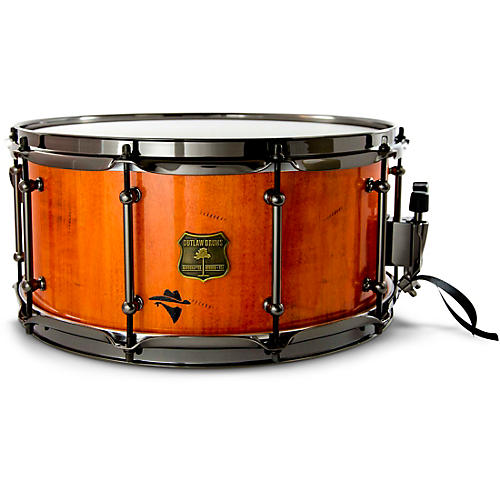 OUTLAW DRUMS Bandit Series Snare Drum with Black Hardware 14 x 6.5 in. Outlaw Orange Sparkle