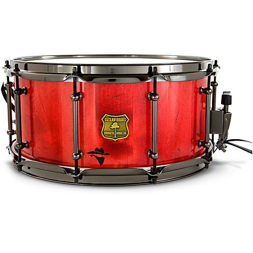 OUTLAW DRUMS Bandit Series Snare Drum with Black Hardware 14 x 7 in. Reckon Red