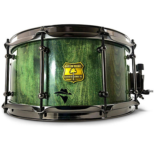 OUTLAW DRUMS Bandit Series Snare Drum with Black Hardware 14 x 8 in. Gallop Green