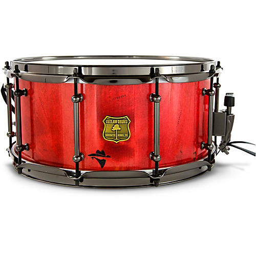 OUTLAW DRUMS Bandit Series Snare Drum with Black Hardware 14 x 8 in. Reckon Red