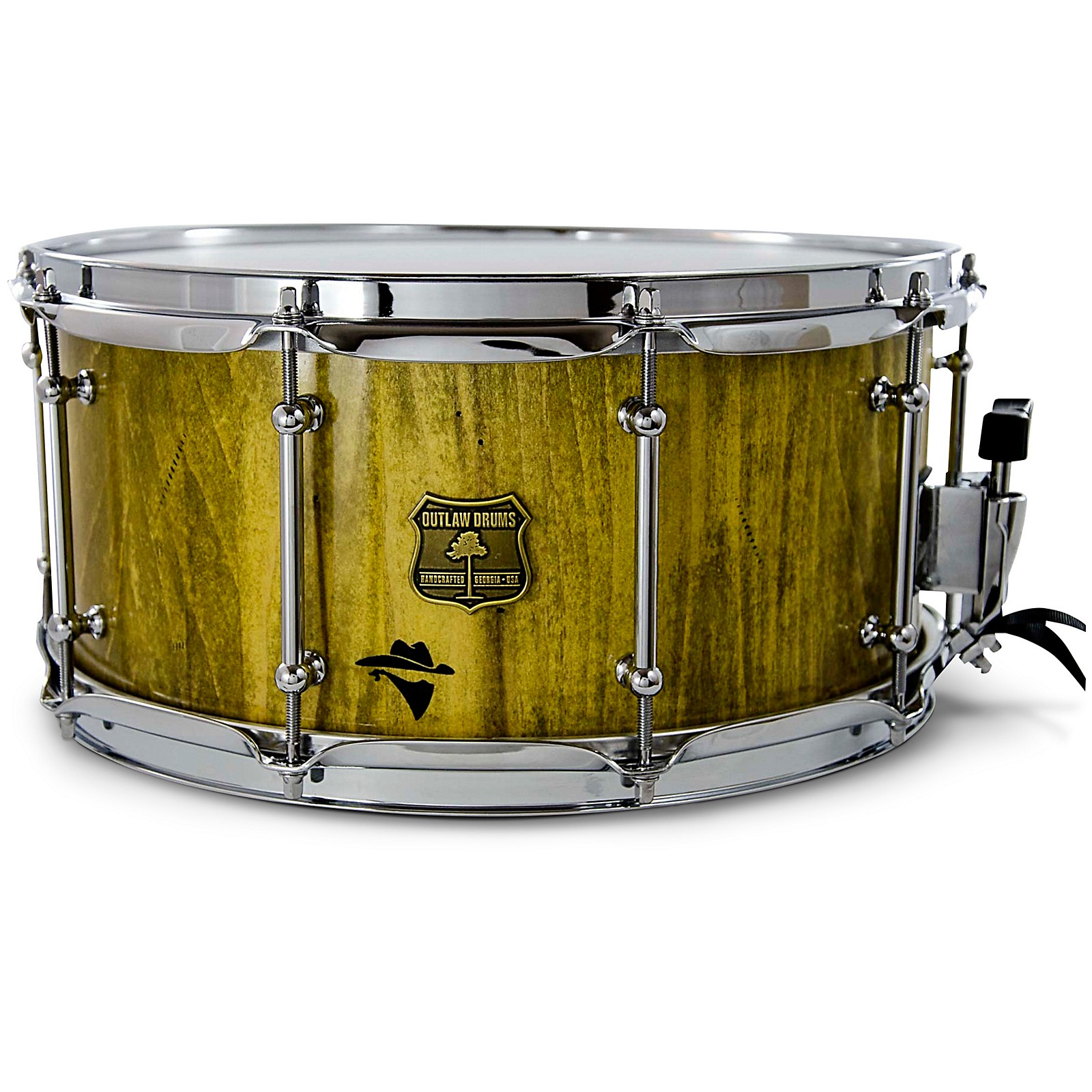 OUTLAW DRUMS Bandit Series Snare Drum with Chrome Hardware 14 x 8 in. Yeehaw Yellow Musician's
