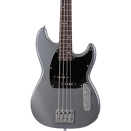 Schecter Guitar Research Banshee 4-String Short Scale Electric Bass Guitar Carbon Gray Black Pickguard