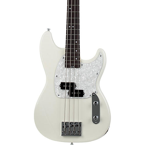 Schecter Guitar Research Banshee 4-String Short Scale Electric Bass Guitar Olympic White White Pearloid Pickguard