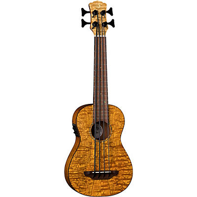 Luna Guitars Bari-Bass Quilt Top Acoustic Electric Ukulele