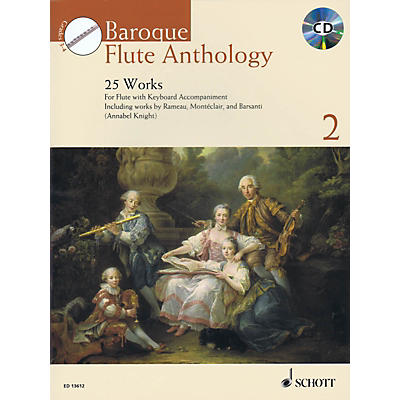 Schott Baroque Flute Anthology - Volume 2 (25 Works for Flute and Piano) Woodwind Solo Series Softcover with CD