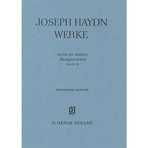 G. Henle Verlag Barytone Trios No. 49-72 Henle Edition Series Hardcover