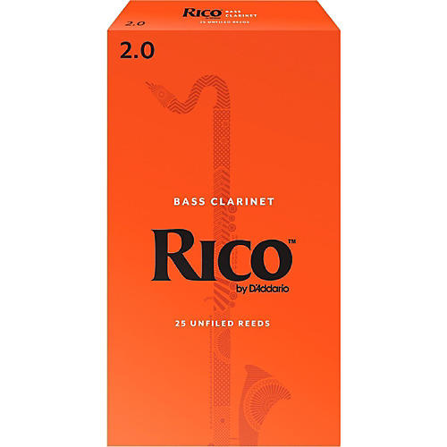 Rico Bass Clarinet Reeds, Box of 25 Strength 2