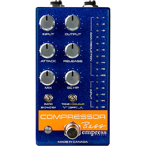Empress Effects Bass Compressor Effects Pedal Blue Sparkle