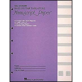 Hal Leonard Bass Guitar Tablature Manuscript Paper | Musician's Friend