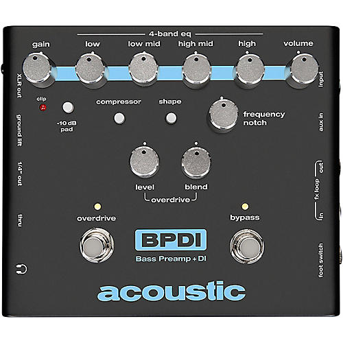 Acoustic Bass Preamp + DI Pedal With Overdrive