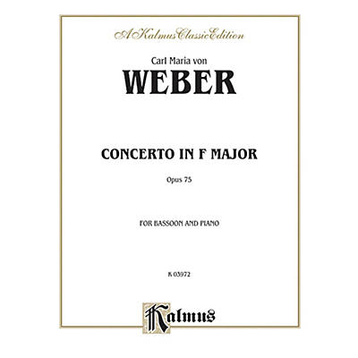 Alfred Bassoon Concerto Op. 75 for Bassoon By Carl Maria von Weber Book