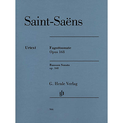 G. Henle Verlag Bassoon Sonata, Op. 168 Henle Music Folios Softcover Composed by Camille Saint-Saens Edited by Peter Jost
