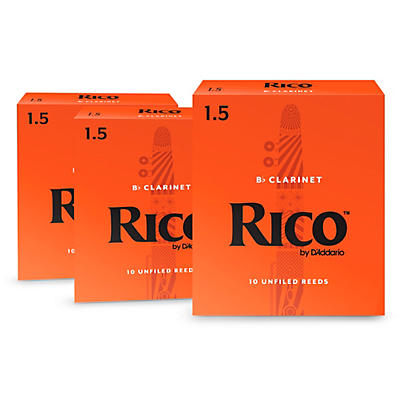 Rico Bb Clarinet Reeds, Box of 10, 3 Box Special