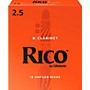 Rico Bb Clarinet Reeds, Box of 10 Strength 2.5