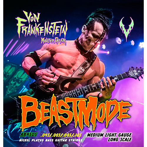 Von Frankenstein Monster Gear BeastMode Nickel Plated Bass Strings Medium Light (45-105)