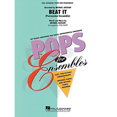 Hal Leonard Beat It (Percussion Ensemble) Concert Band Level 2-3 by Michael Jackson Arranged by Will Rapp