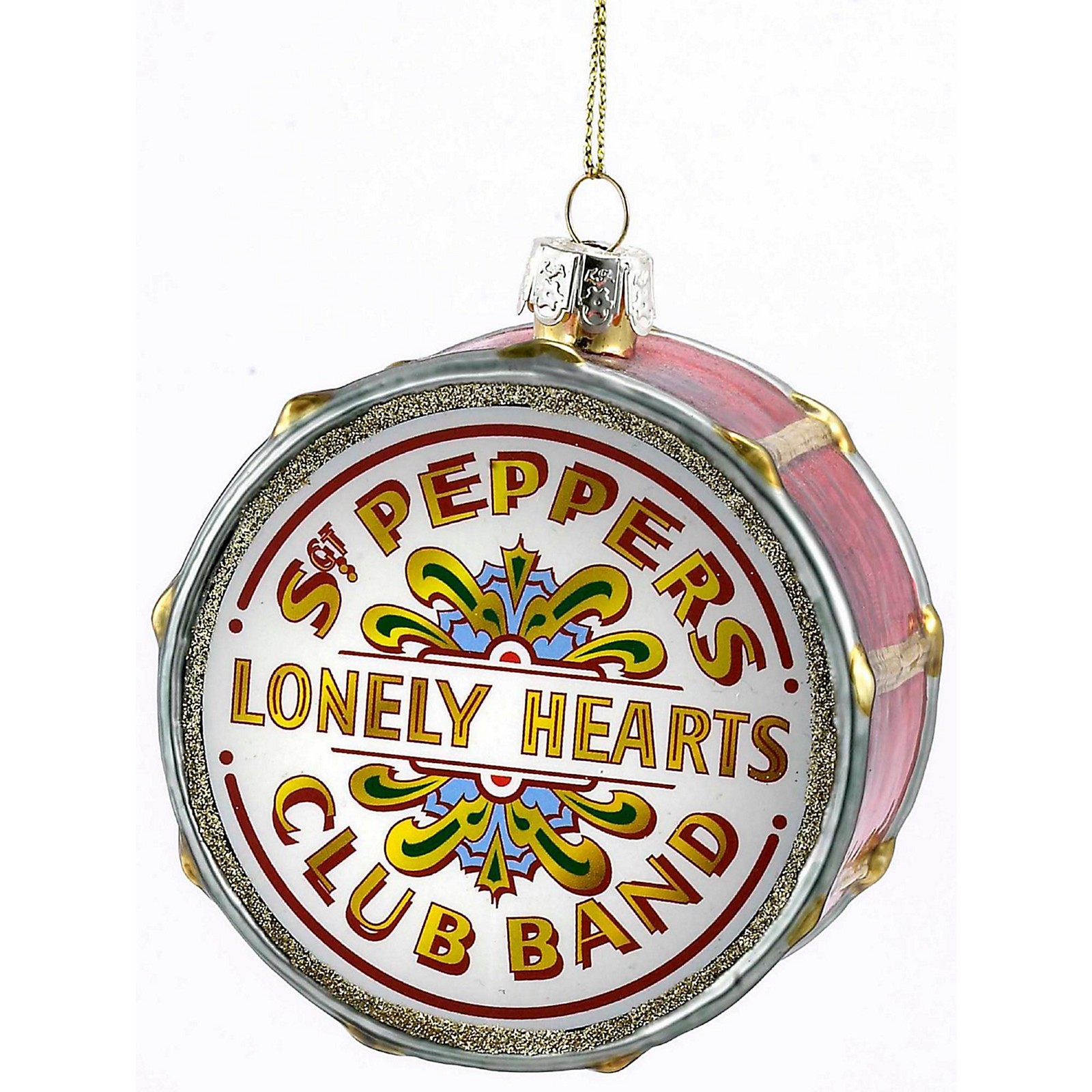 Kurt S. Adler Beatles "Sgt Pepper" Glass Drum Head Ornament Musician