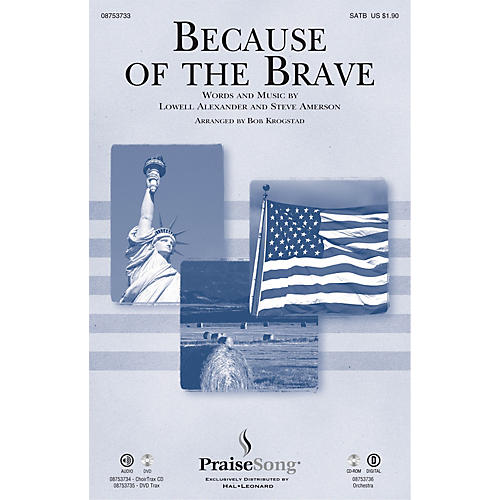 Because of the Brave CHOIRTRAX CD Arranged by Bob Krogstad