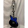 Used D'Angelico Bedford Solid Body Electric Guitar black and blue flake