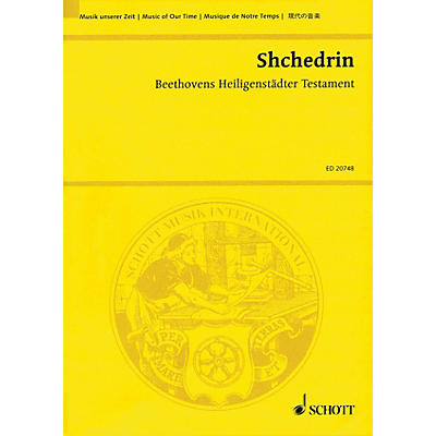 Schott Beethoven's Heiligenstädter Testament Study Score Series Softcover Composed by Rodion Shchedrin