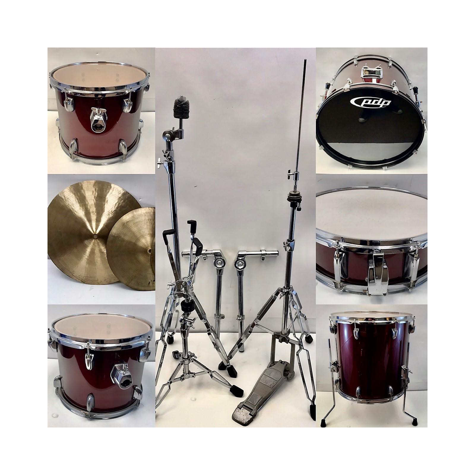 Used PDP by DW Beginner Drum Set Drum Kit Candy Apple Red Musician's