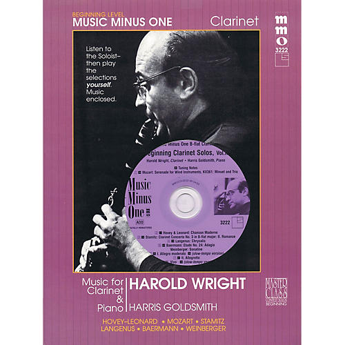 Beginning Clarinet Solos - Volume 2 Music Minus One Series BK/CD Performed by Harold Wright