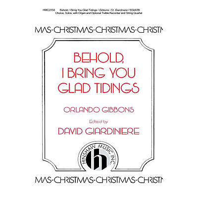 Hinshaw Music Behold, I Bring You Glad Tidings SAATB arranged by David Giardiniere