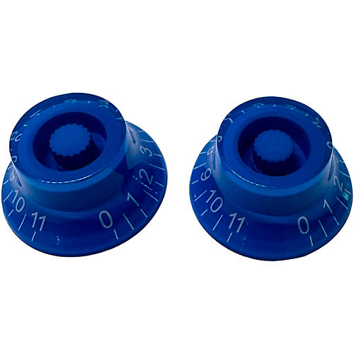 AxLabs Bell Knob That Goes To 11 (White Lettering) - 2 Pack Blue