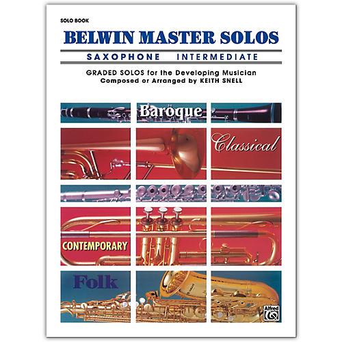 Alfred Belwin Master Solos Volume 1 (Saxophone) Intermediate Solo Book Only