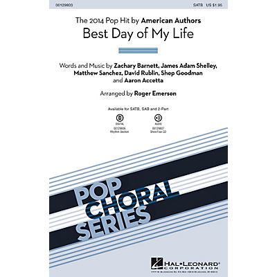Hal Leonard Best Day of My Life 2-Part by American Authors Arranged by Roger Emerson