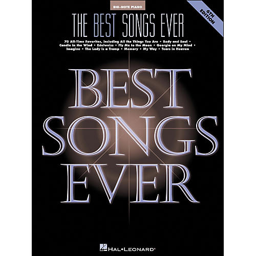 Hal Leonard Best Songs Ever 6Th Edition for Big Note Piano