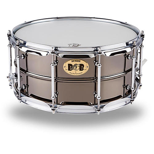 Pork Pie Big Black Brass Snare Drum With Tube Lugs and Chrome Hardware Black 14 x 6.5 in.