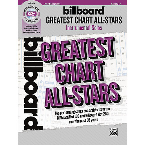 Alfred Billboard Greatest Chart All-Stars Instrumental Solos Alto Saxophone Book, Level 2-3
