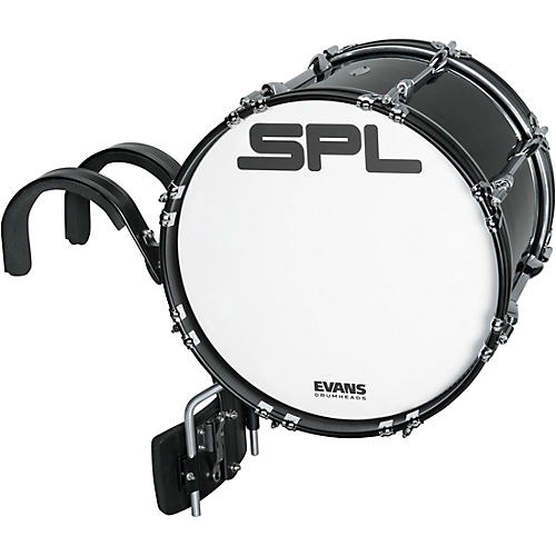 Birch Marching Bass Drum with Carrier - Black