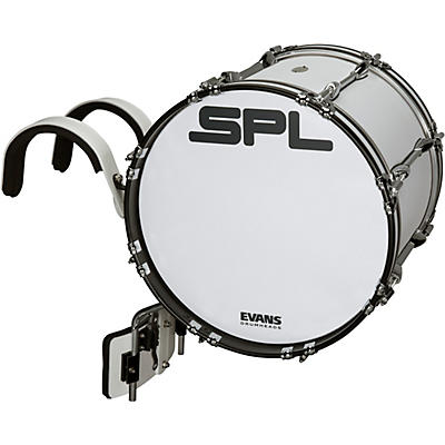Sound Percussion Labs Birch Marching Bass Drum with Carrier - White